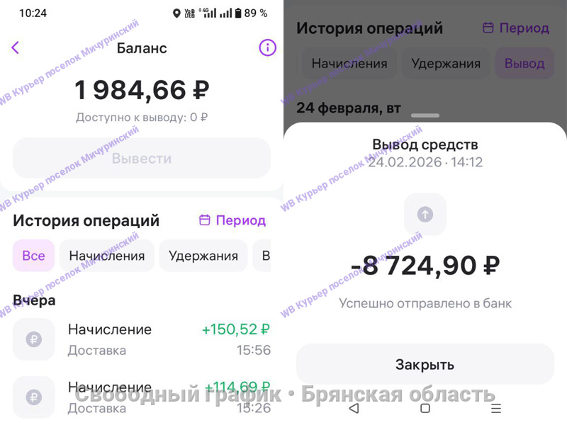 Подработка курьером Wildberries в городе поселок Мичуринский